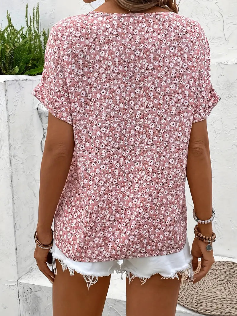 Summer Short-Sleeve Blouse - Button Front, Casual Fit
