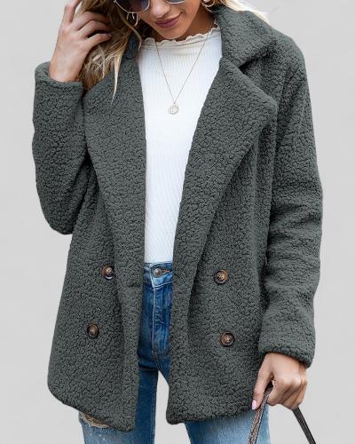 Button Front Fleece Coat