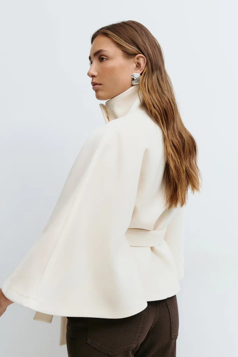 Belted High Collar Coat