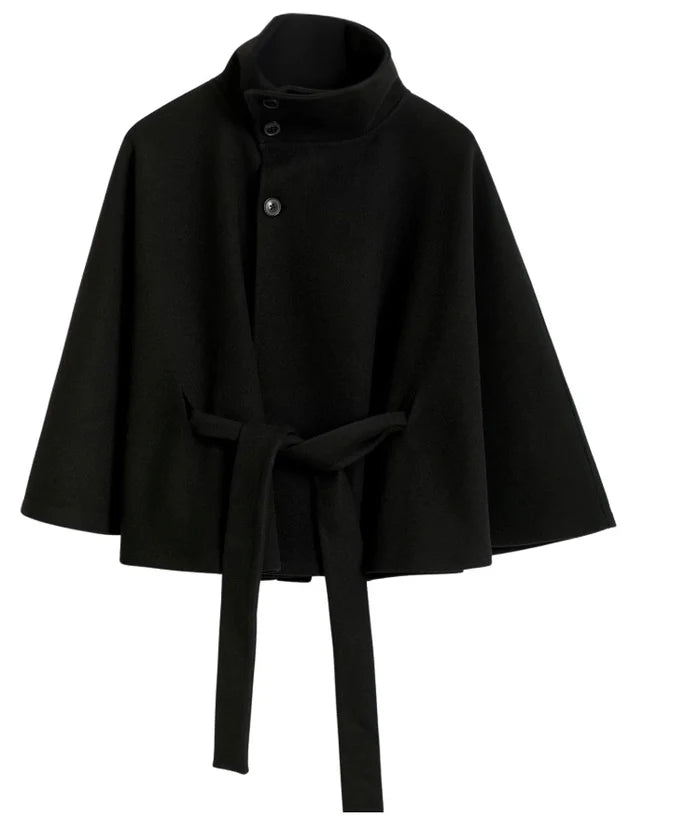 Belted High Collar Coat