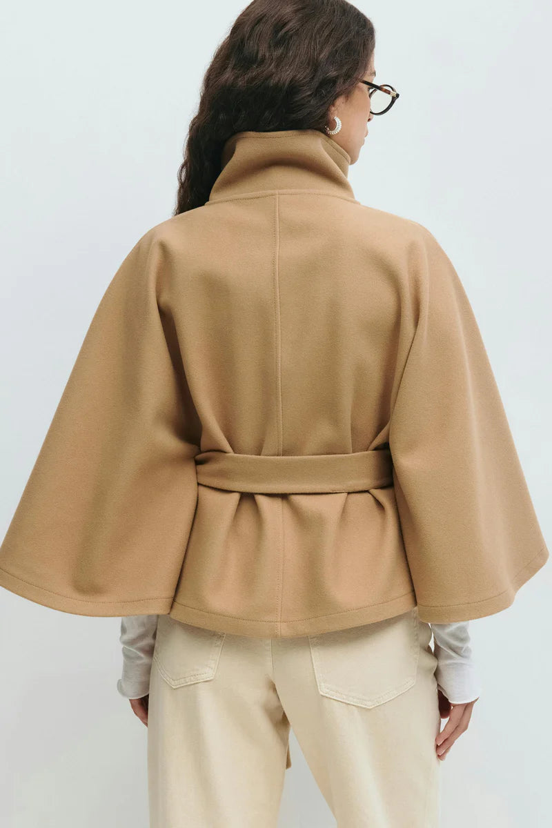 Belted High Collar Coat