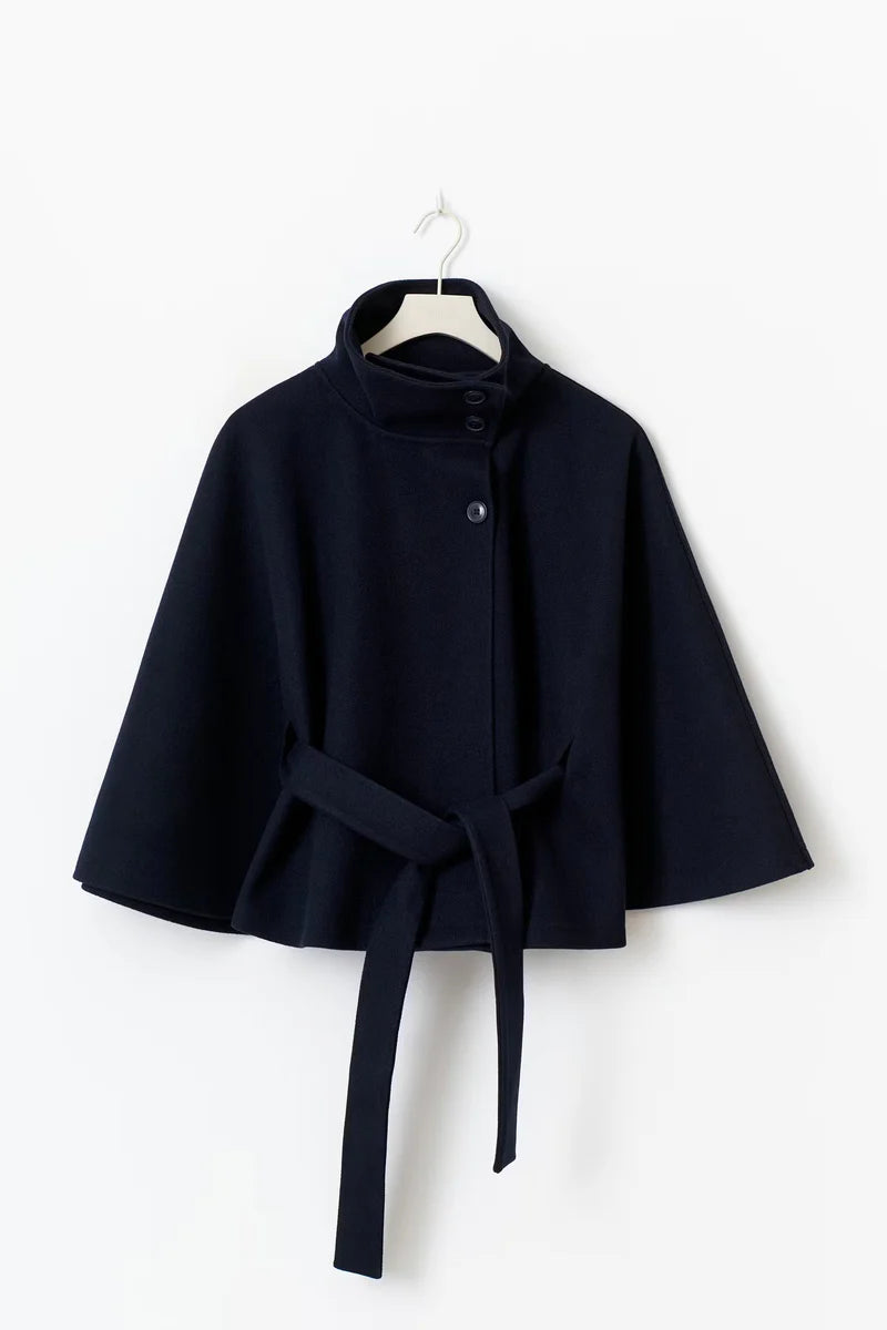 Belted High Collar Coat
