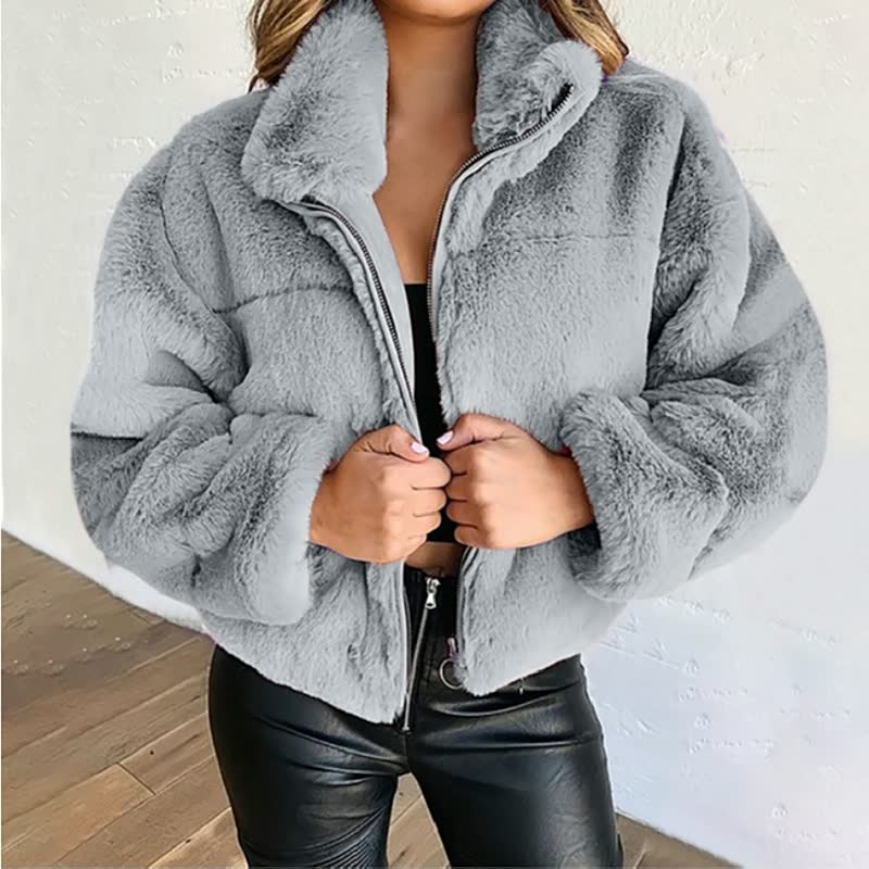 Faux Fur Zip Jacket
