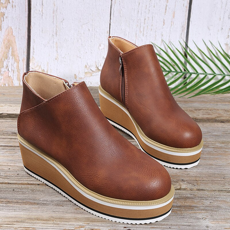 Fall Platform Zip Boots