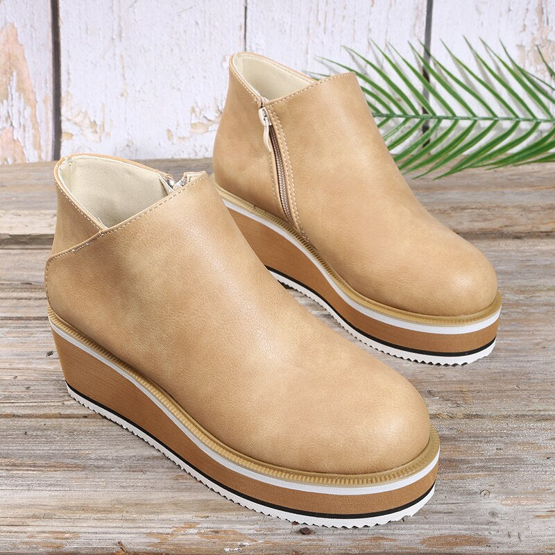 Fall Platform Zip Boots