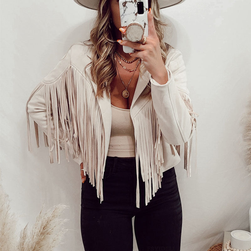 Fall Fringe Cropped Jacket