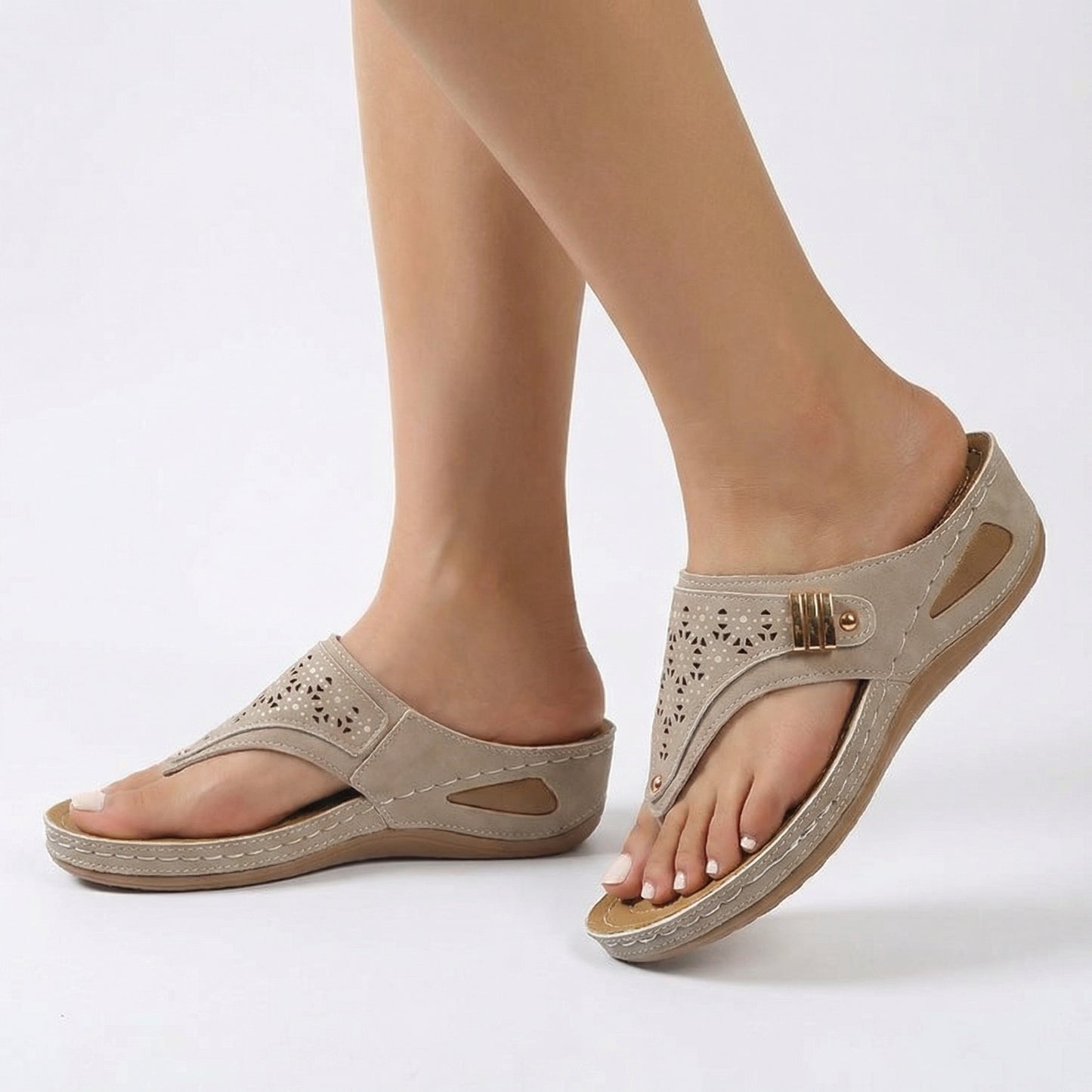 Orthopedic Support Sandals - Deep Heel Cradle, Arch Support, Shock-Absorbing Sole