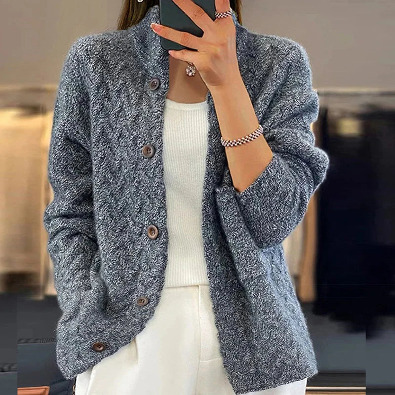 Fall Textured Button Cardigan