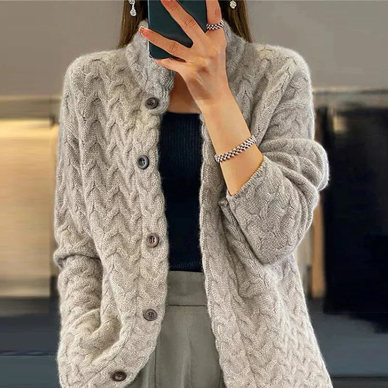 Fall Textured Button Cardigan