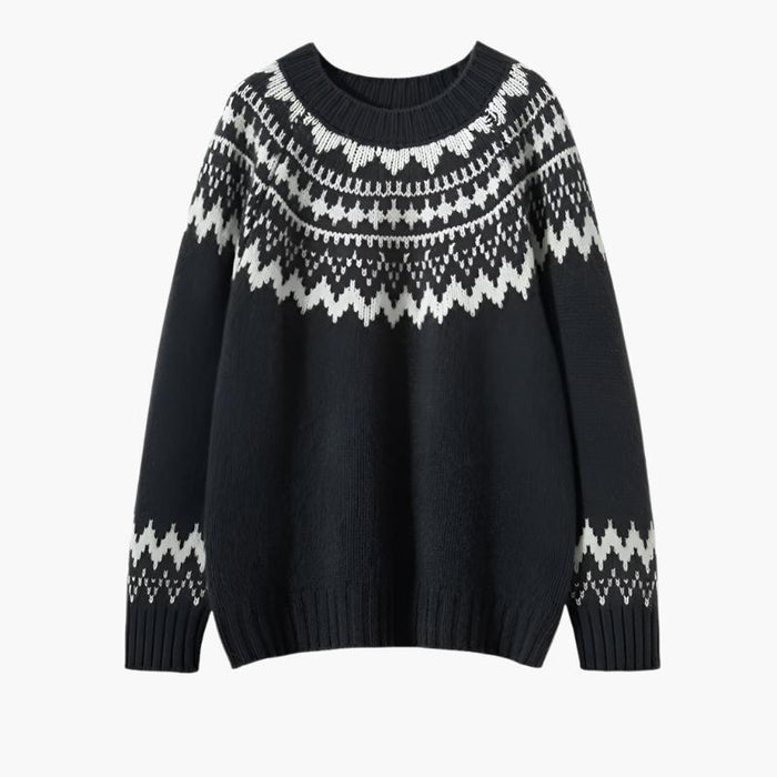 Fall Geometric Yoke Turtleneck