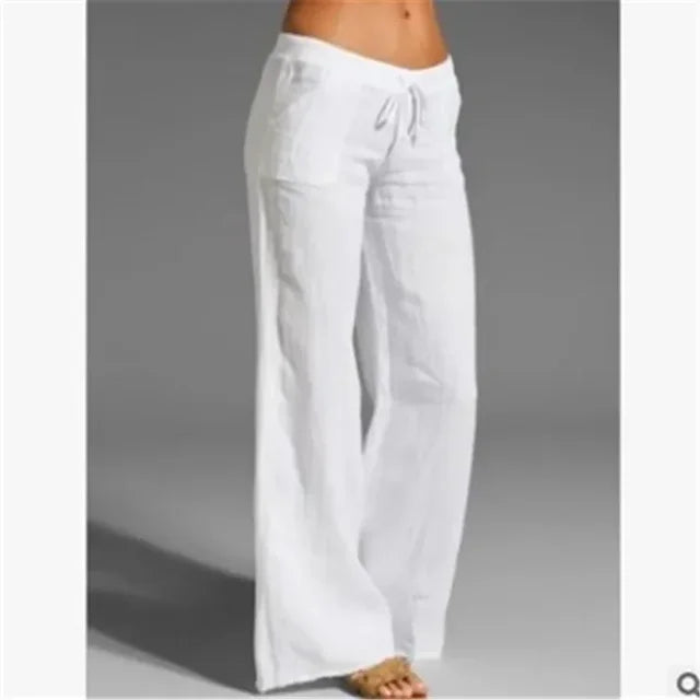 Wide-Leg Drawstring Pants