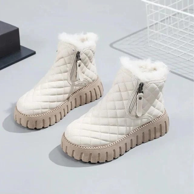 Fall Quilted Shearling Boots