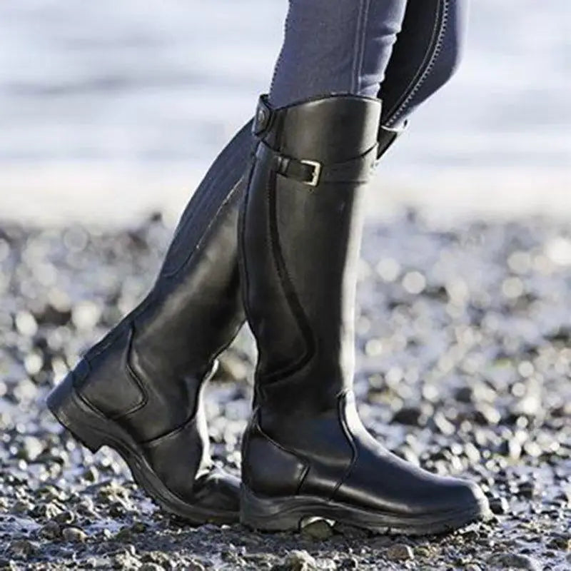 Tall Buckle Riding Boots
