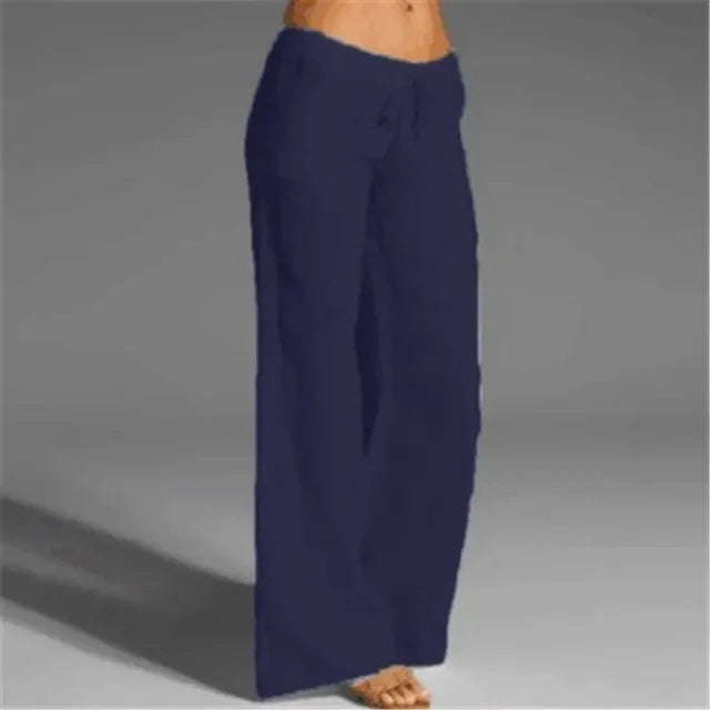 Wide-Leg Drawstring Pants
