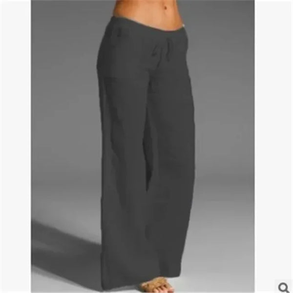Wide-Leg Drawstring Pants