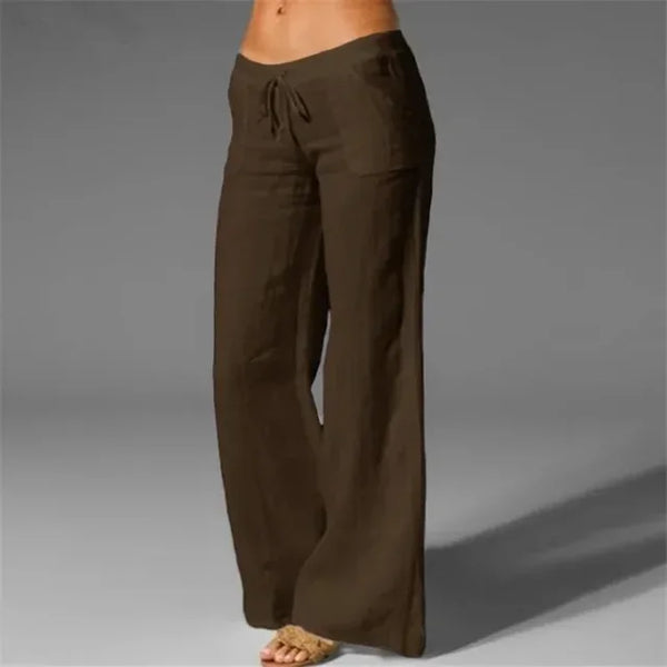 Wide-Leg Drawstring Pants