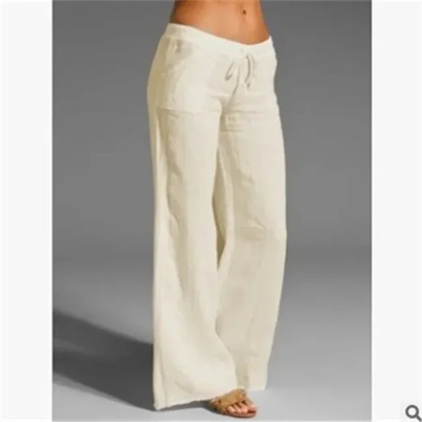 Wide-Leg Drawstring Pants