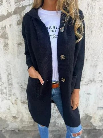 Ribbed Knit Button Cardigan