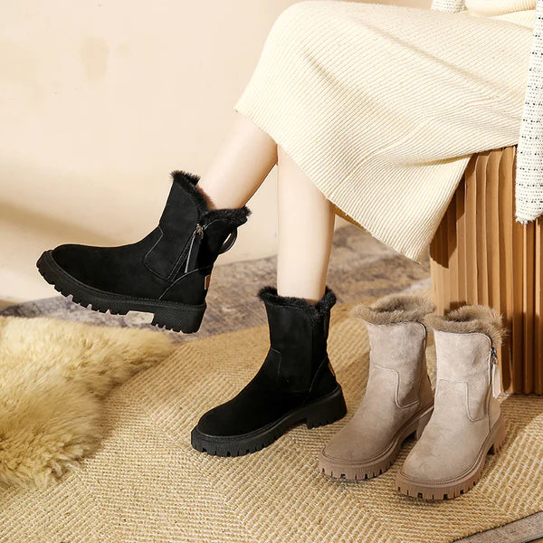 Fall Shearling Zip Boots