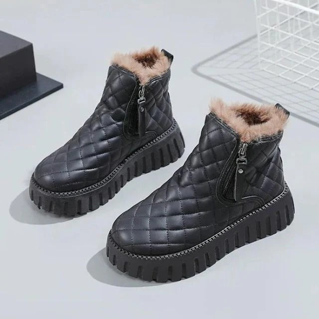 Fall Quilted Shearling Boots
