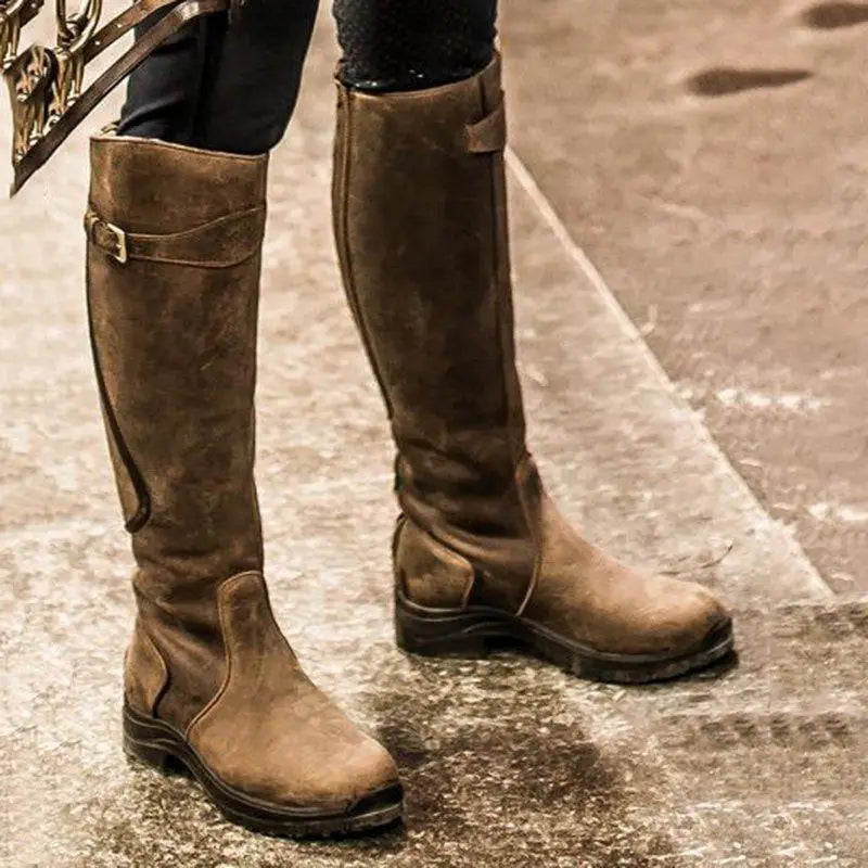 Tall Buckle Riding Boots