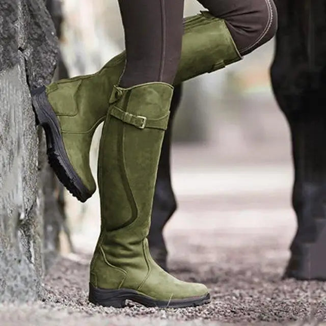 Tall Buckle Riding Boots