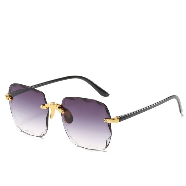 Scalloped Rimless Gradient Sunglasses
