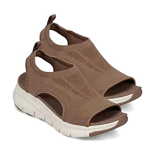 Cross-Stitched Sling Sandals