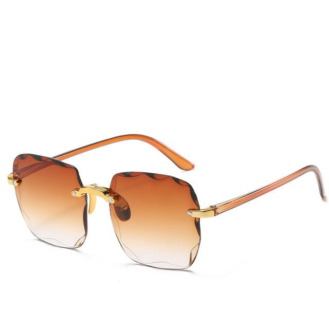 Scalloped Rimless Gradient Sunglasses