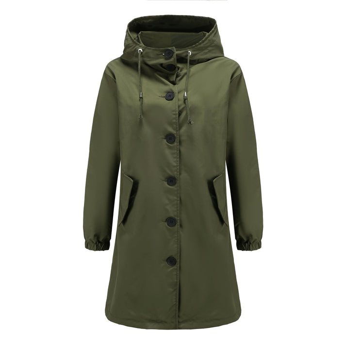 Button-Front Hooded Coat For Fall