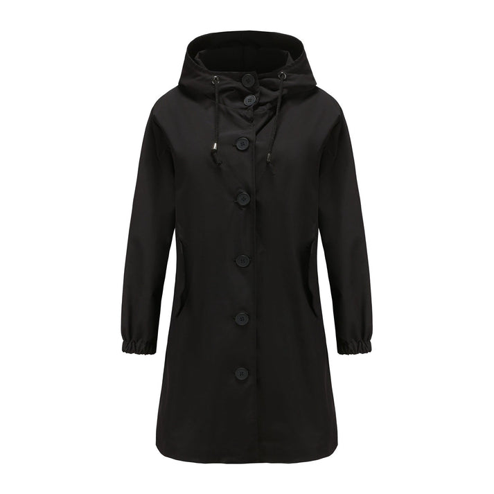Button-Front Hooded Coat For Fall