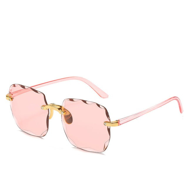 Scalloped Rimless Gradient Sunglasses