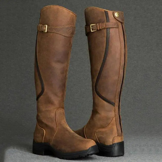 Tall Buckle Riding Boots