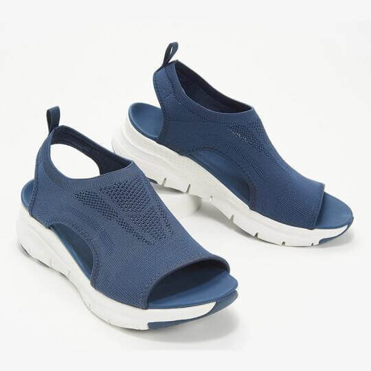 Cross-Stitched Sling Sandals