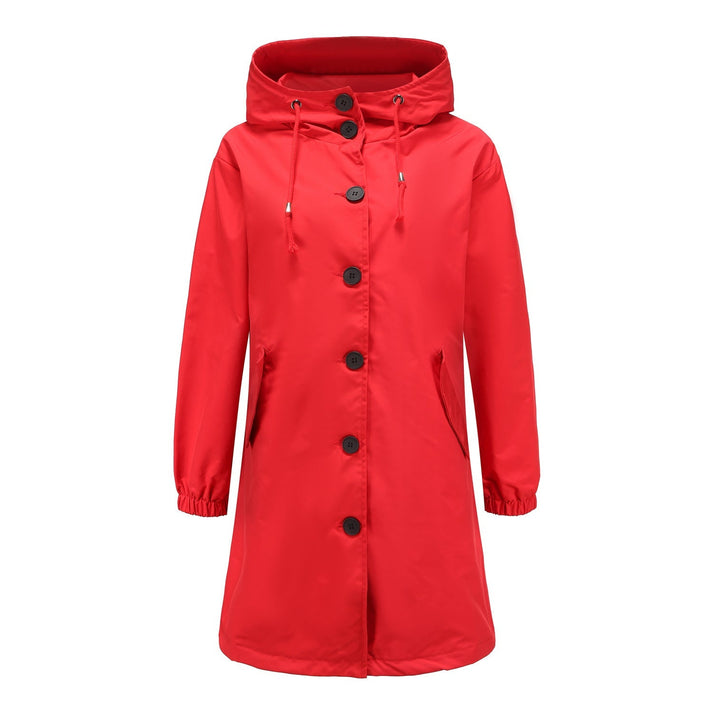 Button-Front Hooded Coat For Fall