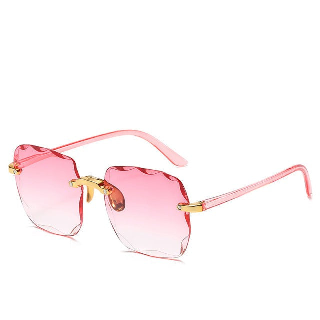 Scalloped Rimless Gradient Sunglasses