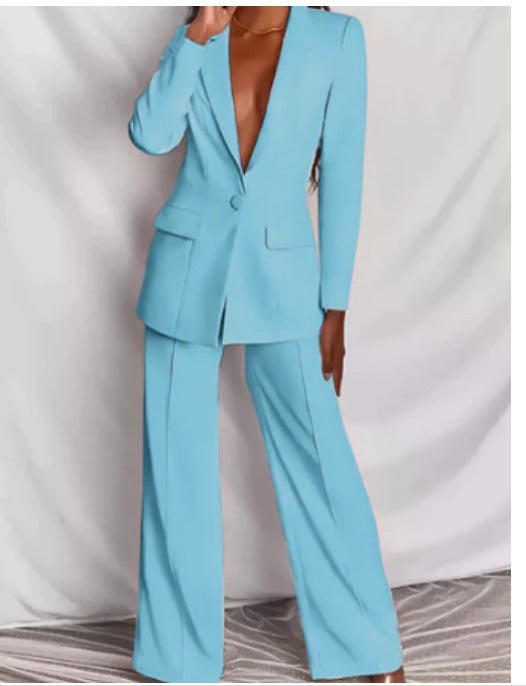 Double-Breasted Tailored Pantsuit