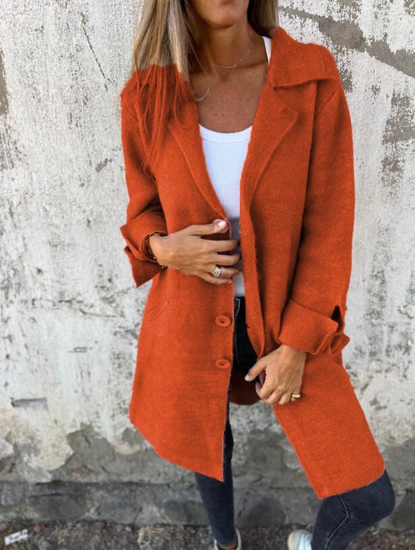 Button Front Long Coat