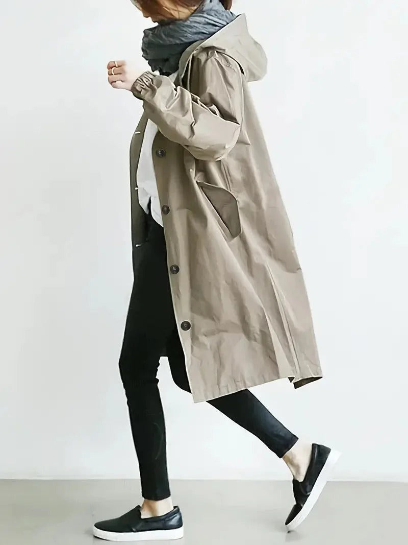 Fall Hooded Long Coat