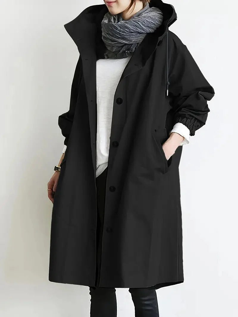 Fall Hooded Long Coat