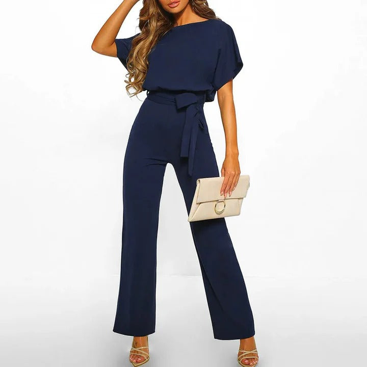 Wide-Leg Belted Jumpsuit