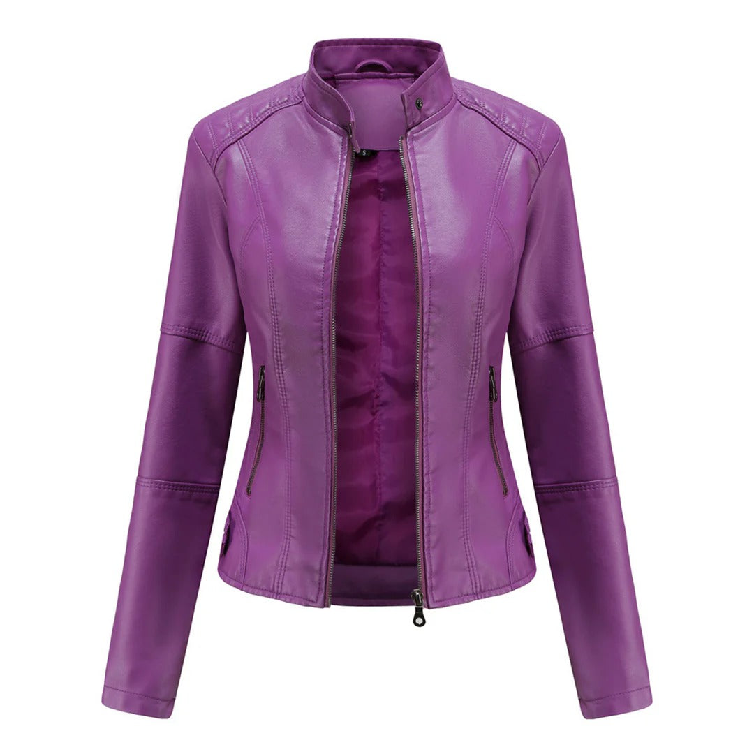 Cropped Moto Zip Jacket