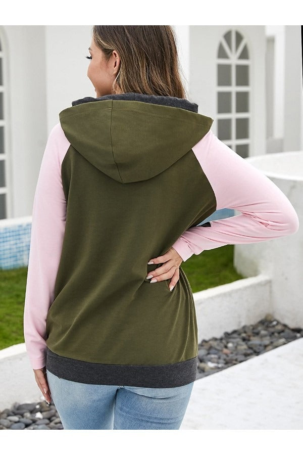 Fall Dual-Tone Panel Hoodie