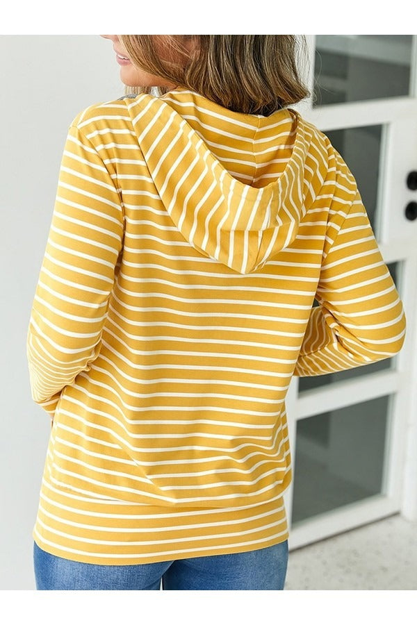 Fall Horizon Stripe Zip Hoodie