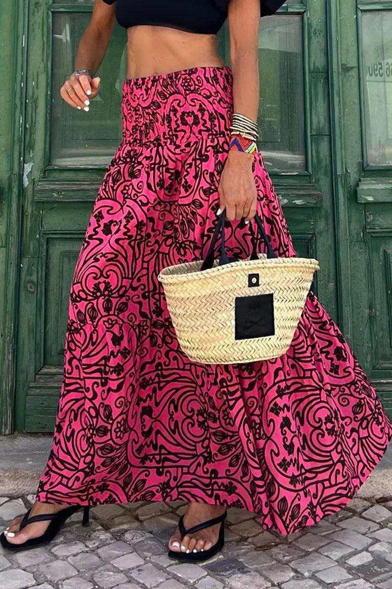 Tiered Floral Maxi Skirt