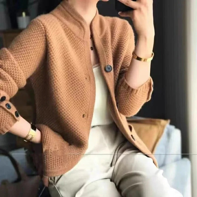 Textured Button Cardigan Jacket