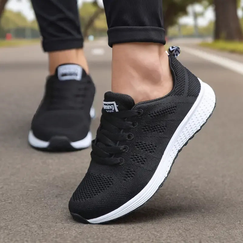 White Knit Sneakers