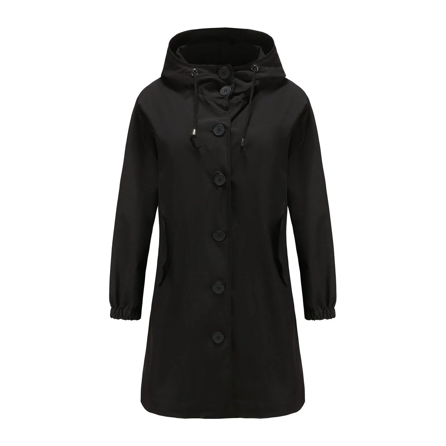 Fall Hooded Single-Breasted Coat