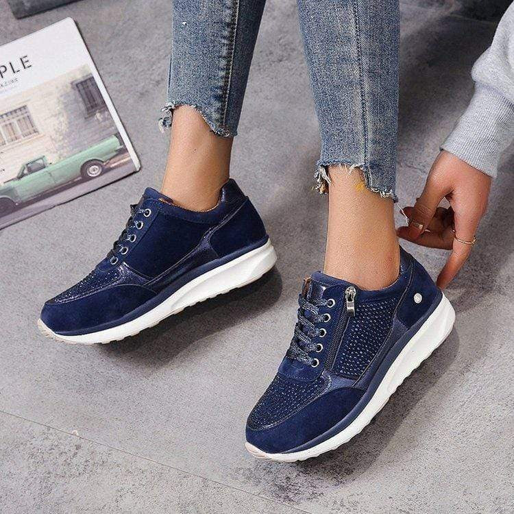 Zip Detail Studded Sneakers
