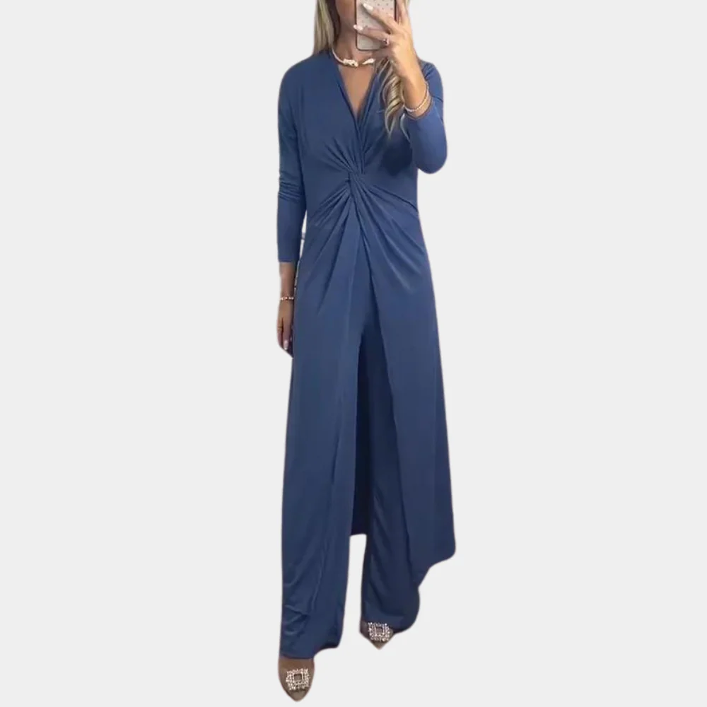 Twist Drape Top & Wide-Leg Set